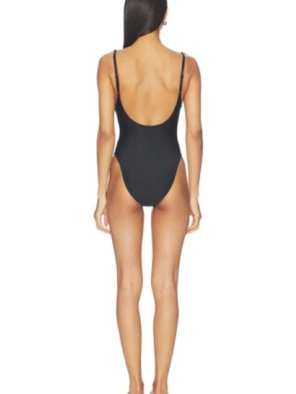 Signature swim scoop neck onepiece color onyx